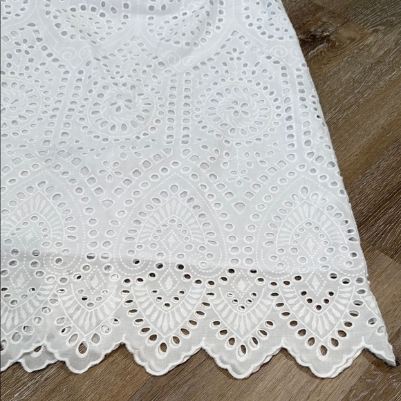 Ophelia Roe Size Medium White Sleeveless A-line Midi Dress Embroidered - Picture 7 of 12